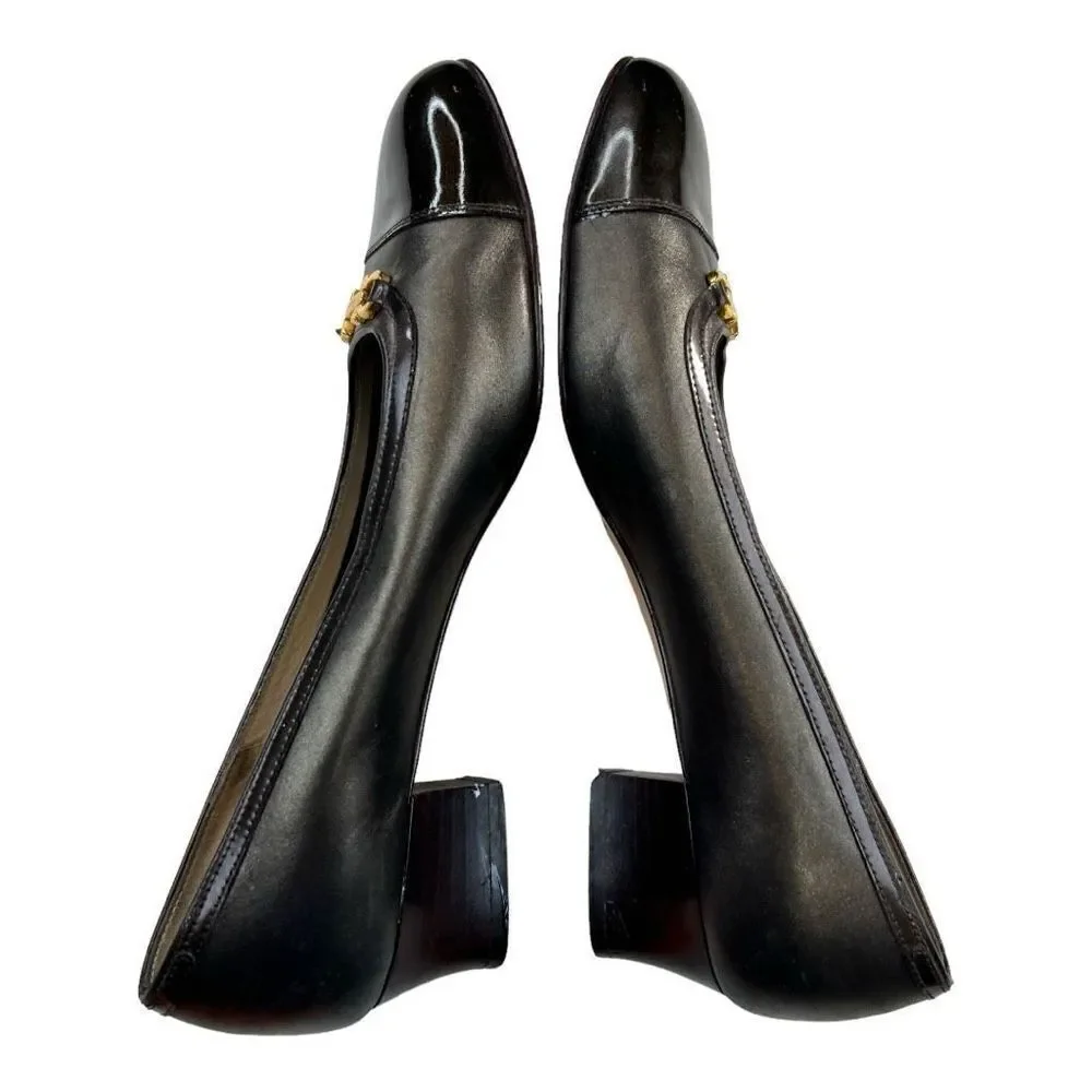 Salvatore Ferragamo Women's Cap Toe Horsebit Block Kitten Heels brown